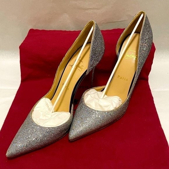 Christian Louboutin iconic ‘Iriza’ starburst discoball glitter Holo 100mm EU38 - Picture 3 of 10